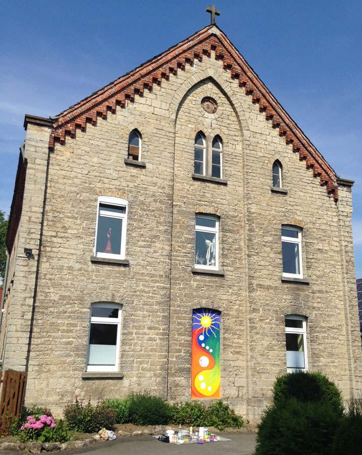 Pfarrhaus in Nieheim mit meiner farbenfrohen Wandmalerei