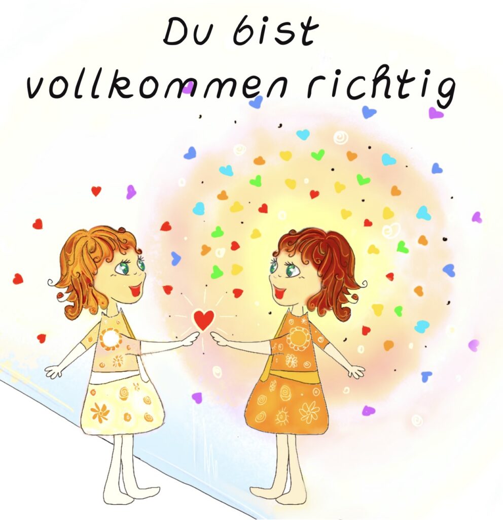 Illustration zwei vollkommen richtige Mädchen