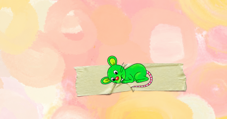 Grüne Maus als Titelbild zum Thema Kinderbilder bewerten und liebevoll begleiten